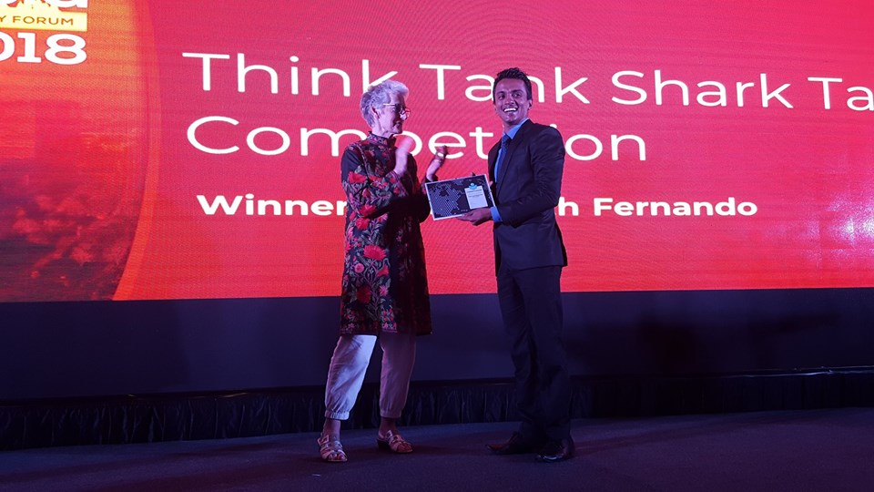 Dhananath Fernando wins $10,000 for Sri Lanka in Think Tank Shark Tank in Asia