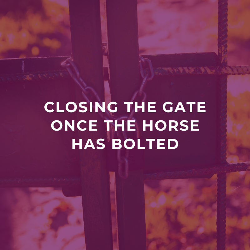 Closing the gate once the horse has bolted