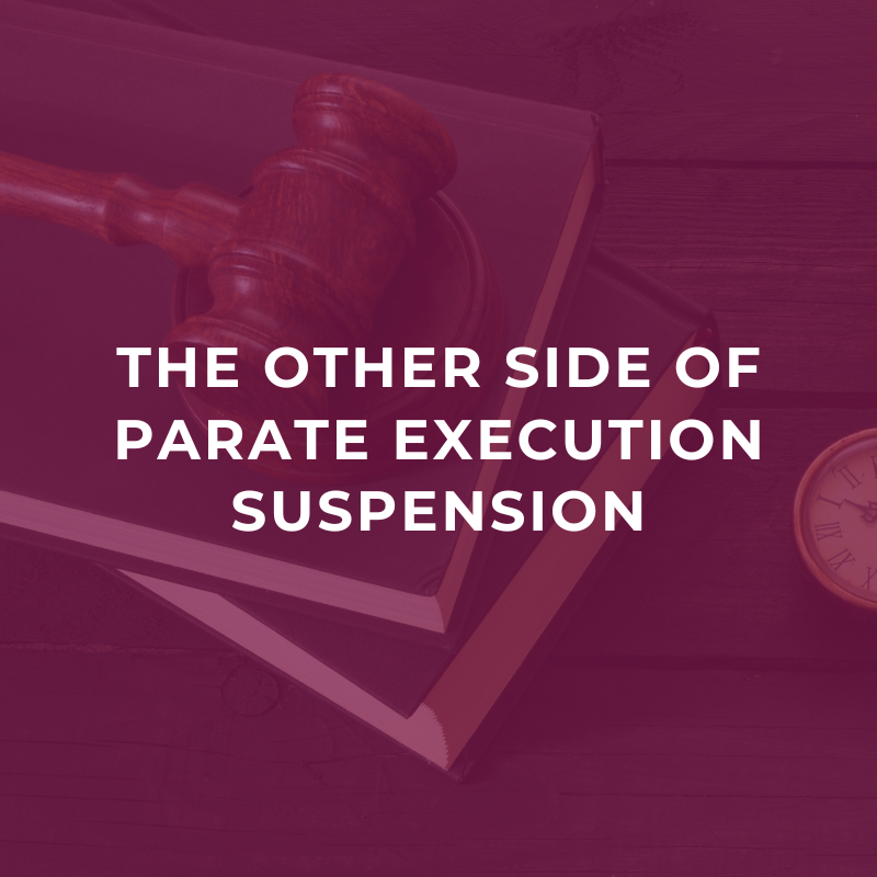 The other side of parate execution suspension