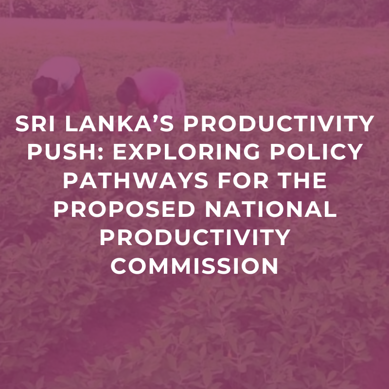 Sri Lanka’s Productivity Push: Exploring Policy Pathways for the Proposed National Productivity Commission