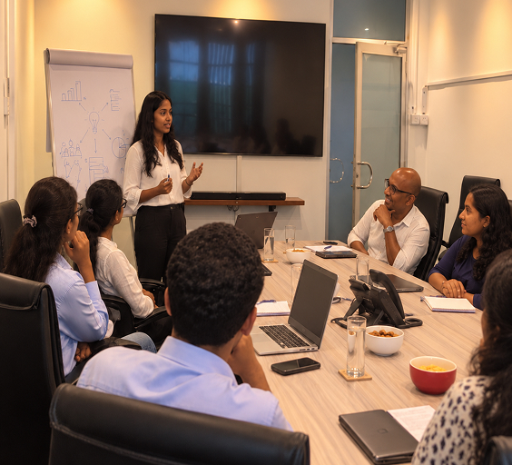 Students and policy professionals learning together